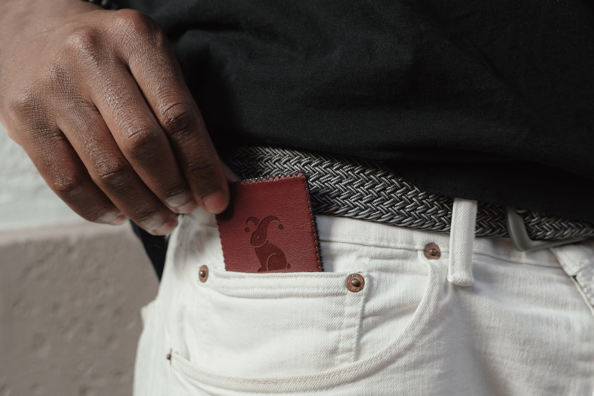 Cactus leather Wildcard slipped into the fifth pocket of a pair of jeans